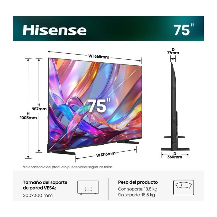 Hisense 75E7S 75" 4K UHD