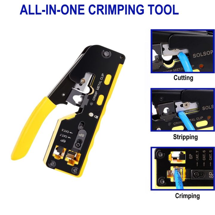 Ewent EW9006 alicate de crimpagem Ferramenta para prensar Preto…