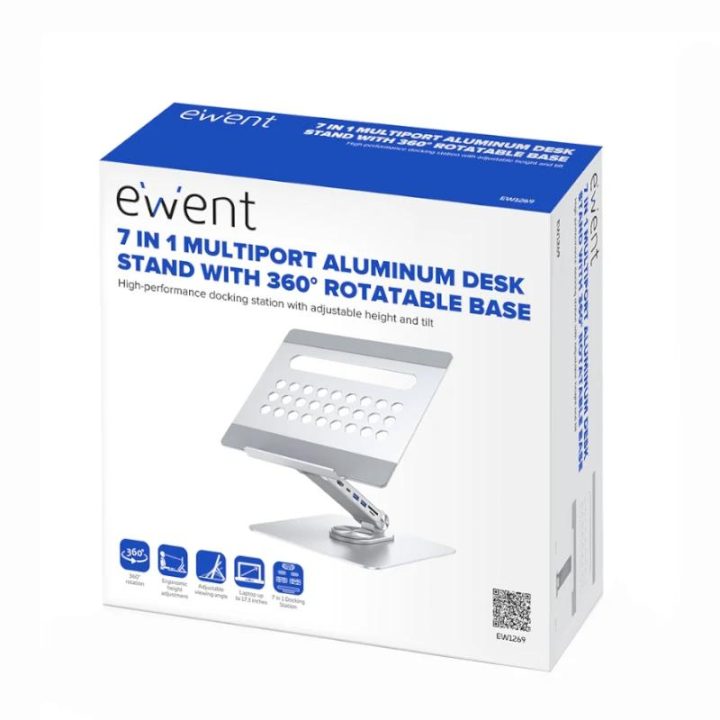Ewent EW1269 Laptop Stand Gray, Silver 17"