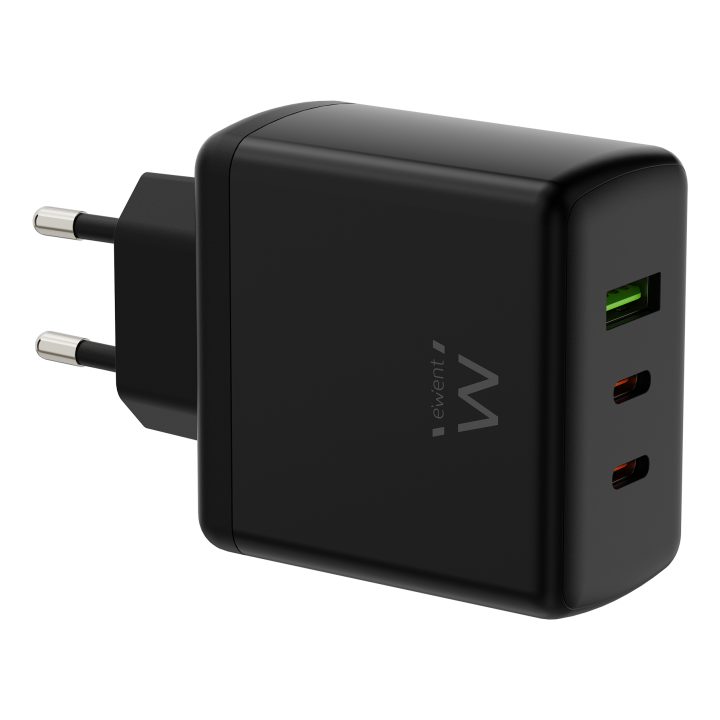 Ewent 65W GaN Fast Charger with 3 Ports (2 USB-C PD and 1 USB-A QC)…