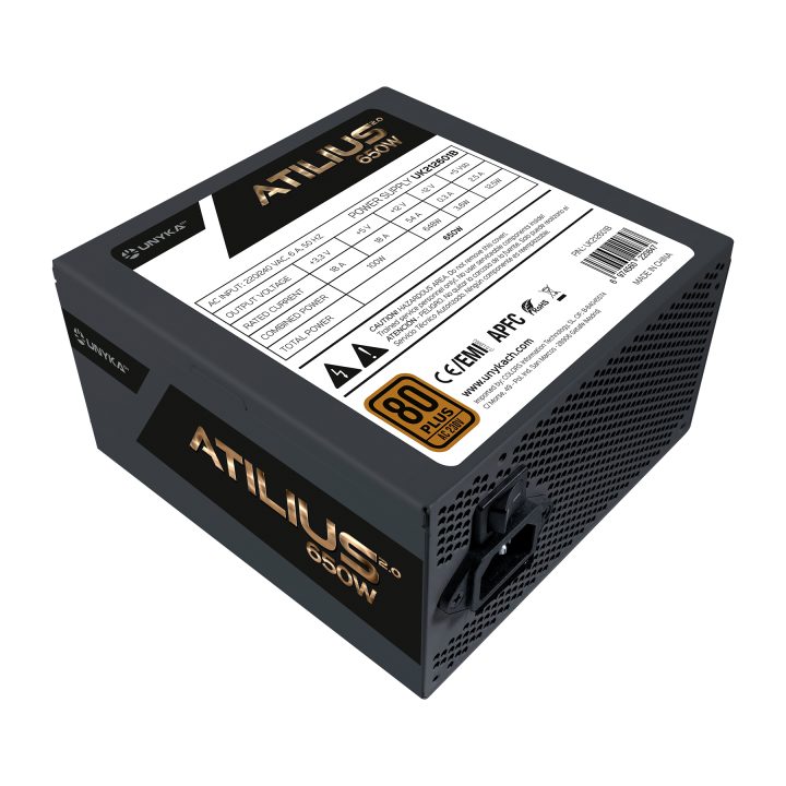 UNYKAch ATX Atilius 2.0 Black 650W 80+ Bronze ATX Power Supply Unit…