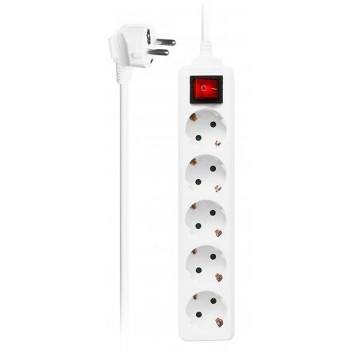 Ewent EW3916 Power Strip 1.5 m 5 Outlets AC Indoor White