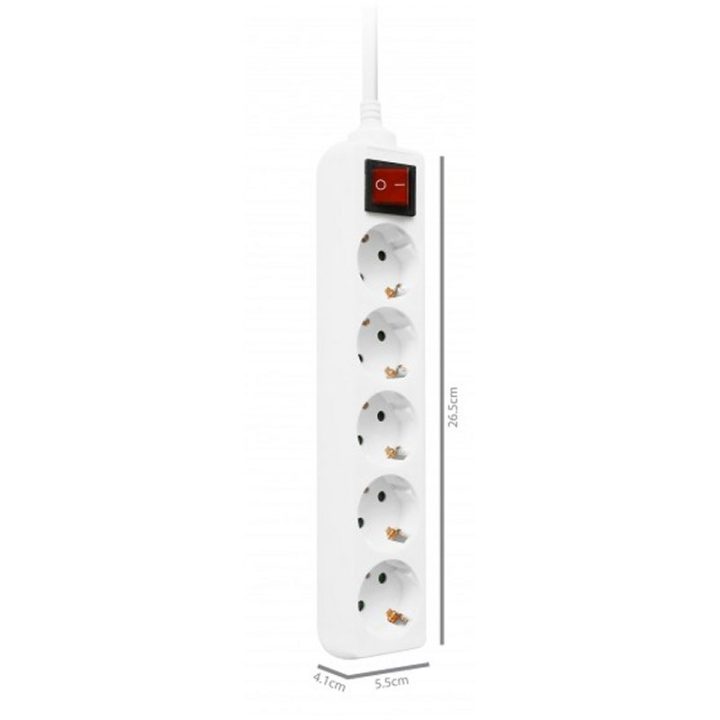 Ewent EW3916 base múltiple 1,5 m 5 saídas AC Interior Branco
