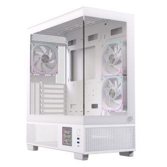 Caja ordenador gaming Einarex S501D ATX RGB cristal templado blanca…