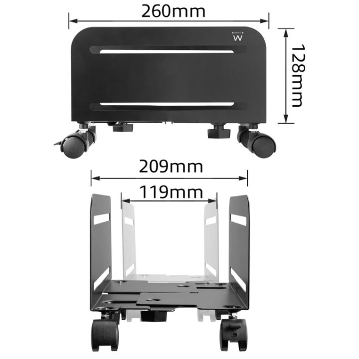 Ewent EW1291 Suporte de CPU Carrinho para computador Preto