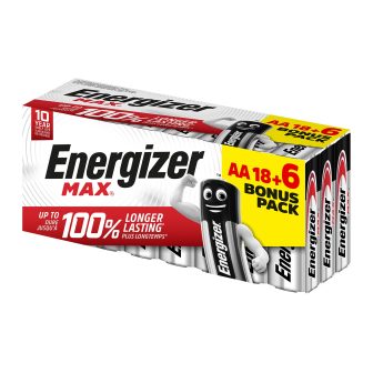 Box of 18+6 Alkaline Max Batteries Type LR6 (AA) Energizer E303513106