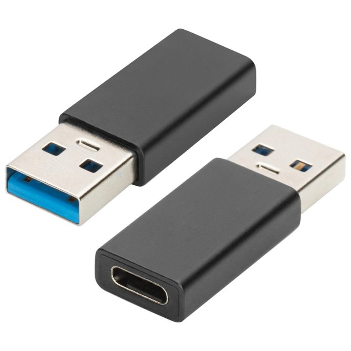Ewent EW9650 Gender Changer for USB Type-A to USB Type-C Cable Black