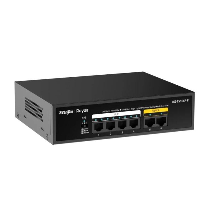 Ruijie Networks RG-ES106F-P Unmanaged L2 Fast Ethernet (10/100) Power…