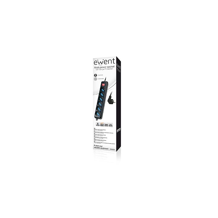 Ewent EW3924 Power Strip 1.5 m 6 Outlets AC Black
