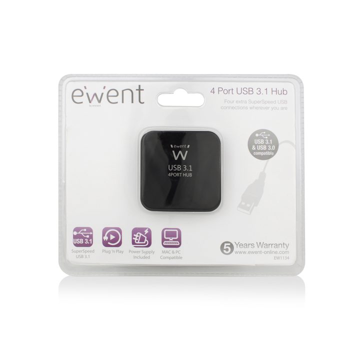 Ewent EW1134 USB 3.2 Gen 2 (3.1 Gen 2) Type-A Interface Hub 5000…