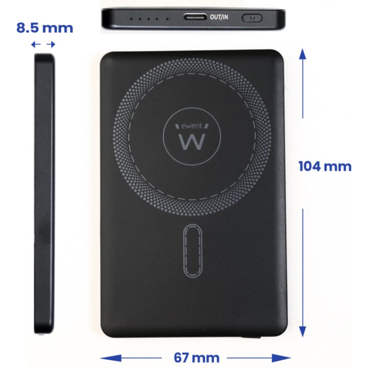 Ewent UltraSlim 5000mAh MagSafe PD 22.5W Power Bank