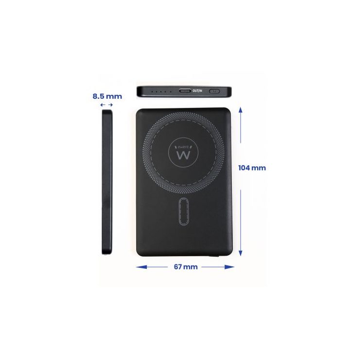 Ewent UltraSlim 5000mAh MagSafe PD 22.5W Power Bank