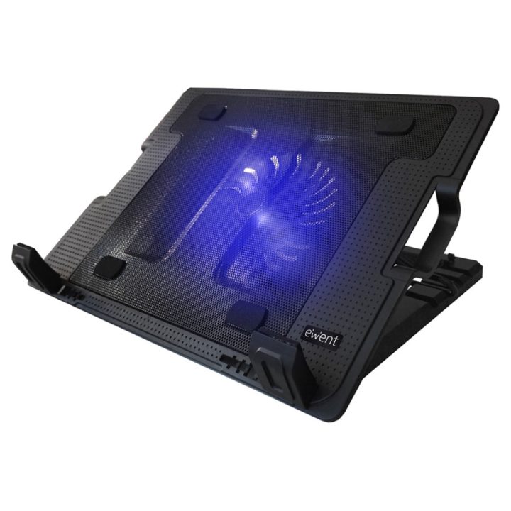 Ewent EW1258 Cooling Pad 17" 1000 RPM Black
