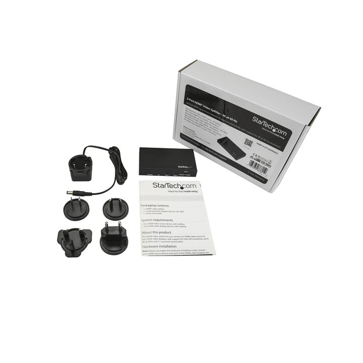 StarTech.com 2-Port HDMI Splitter with HDR - 60Hz 4K