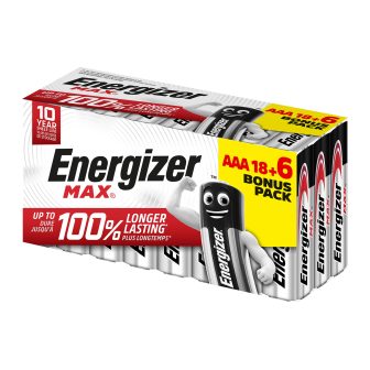 Caixa 18+6 pilhas alcalinas max tipo LR03 (AAA) Energizer E303513204…