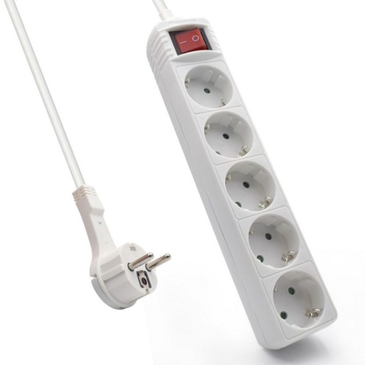 Ewent EW3955 base múltiple 1,5 m 5 saídas CA Interior Branco