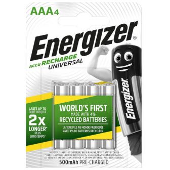 Blister 4 pilas recargables universal potencia 500 mAh tipo HR03…