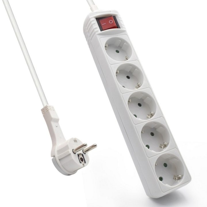 Ewent EW3955 base múltiple 1,5 m 5 saídas CA Interior Branco