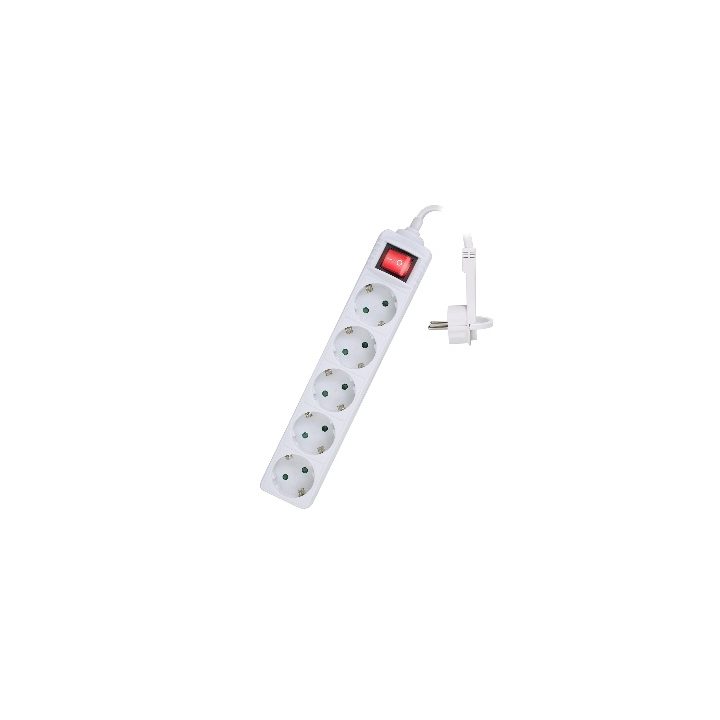 Ewent EW3955 Power Strip 1.5 m 5 AC Outlets Indoor White