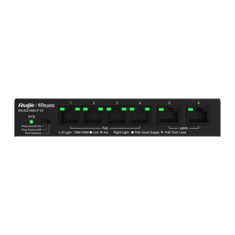 Ruijie Networks RG-ES106D-P V2 Unmanaged Fast Ethernet (10/100) Power…