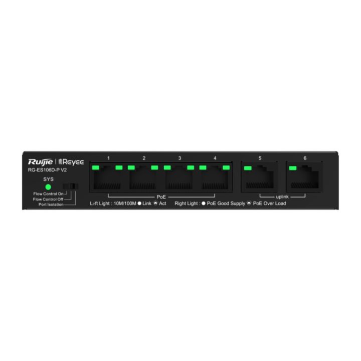 Ruijie Networks RG-ES106D-P V2 switch No administrado Fast Ethernet…
