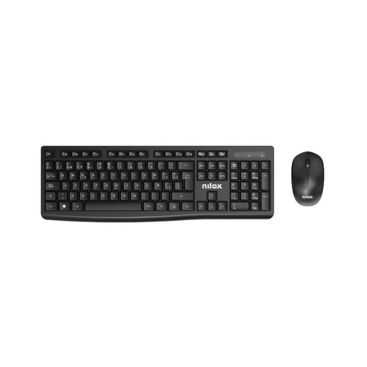 Nilox NXKMWE012 Wireless Keyboard and Mouse Kit Office RF Spanish…