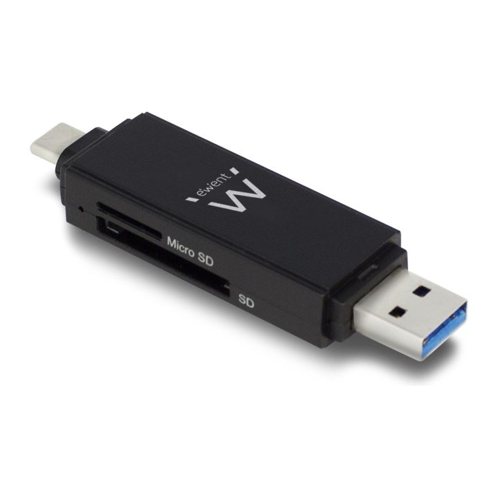 Ewent EW1075 USB 3.2 Gen 1 (3.1 Gen 1) Type-A/Type-C Card Reader Black