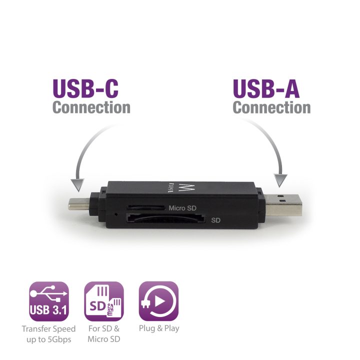 Ewent EW1075 leitor de cartões USB 3.2 Gen 1 (3.1 Gen 1)…