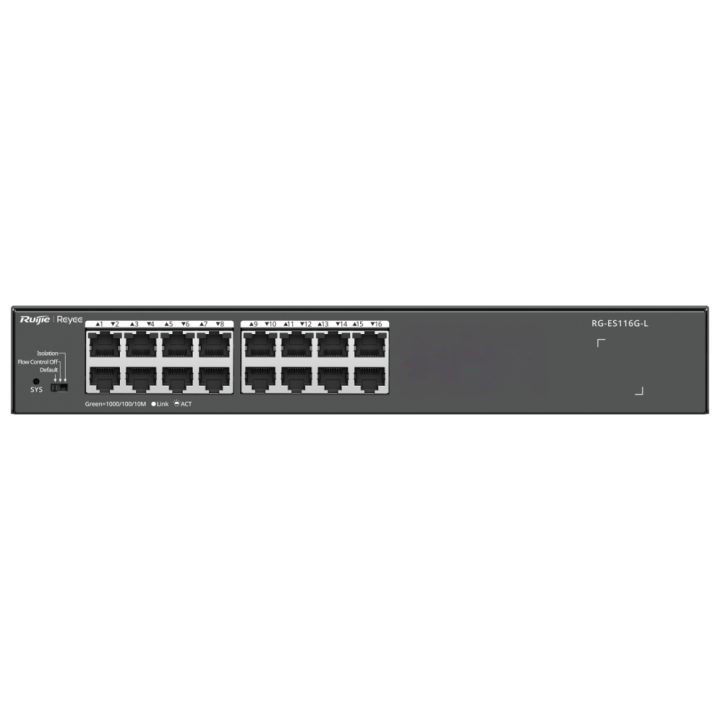 Ruijie Networks RG-ES116G-L Unmanaged L2 Gigabit Ethernet…