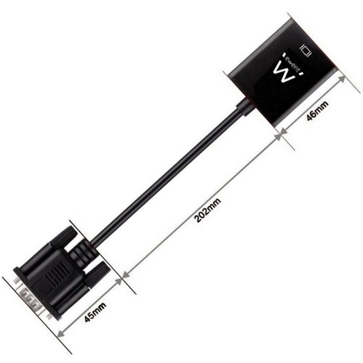 Ewent EW9866 Video Cable Adapter 0.202 m VGA (D-Sub) HDMI + 3.5mm…
