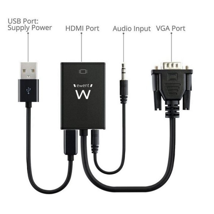 Ewent EW9866 Video Cable Adapter 0.202 m VGA (D-Sub) HDMI + 3.5mm…