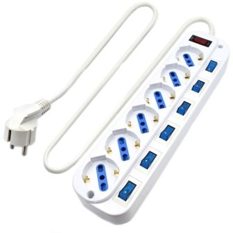 Ewent EW3932-5M limitador de tensão Branco 6 saídas AC