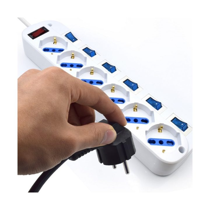 Ewent EW3932-5M Surge Protector White 6 AC Outlets