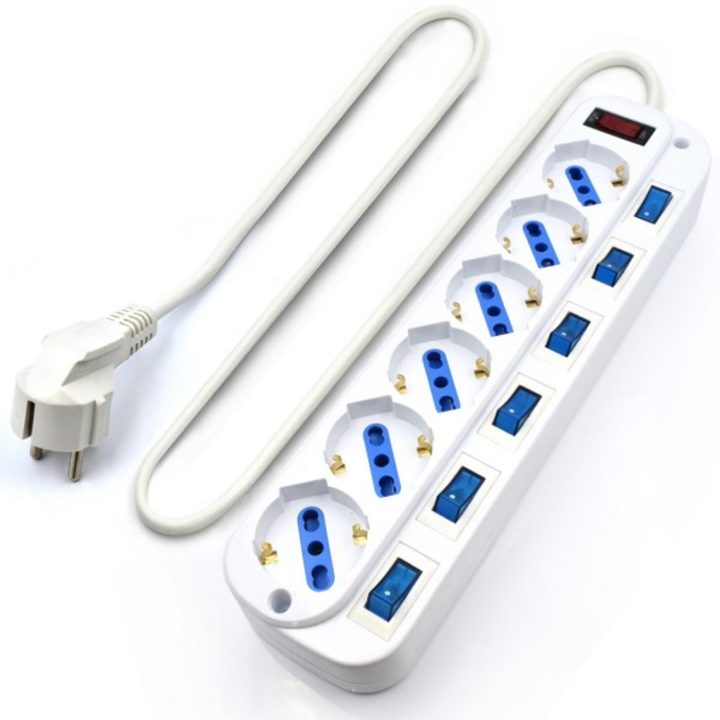 Ewent EW3932-5M limitador de tensão Branco 6 saídas AC