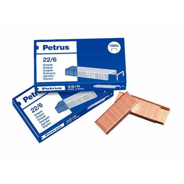 Box of 1000 Copper-Plated Staples Type 22/6 - 24/6 for Desktop/Office…