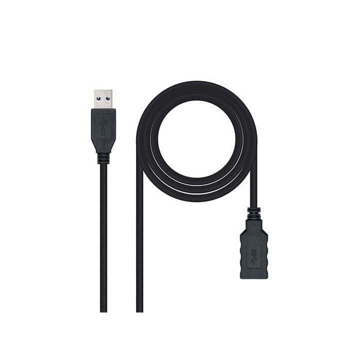 Cable USB tipo a 3.0 a USB tipo a 3.0 Nanocable 1m negro macho-hembra…
