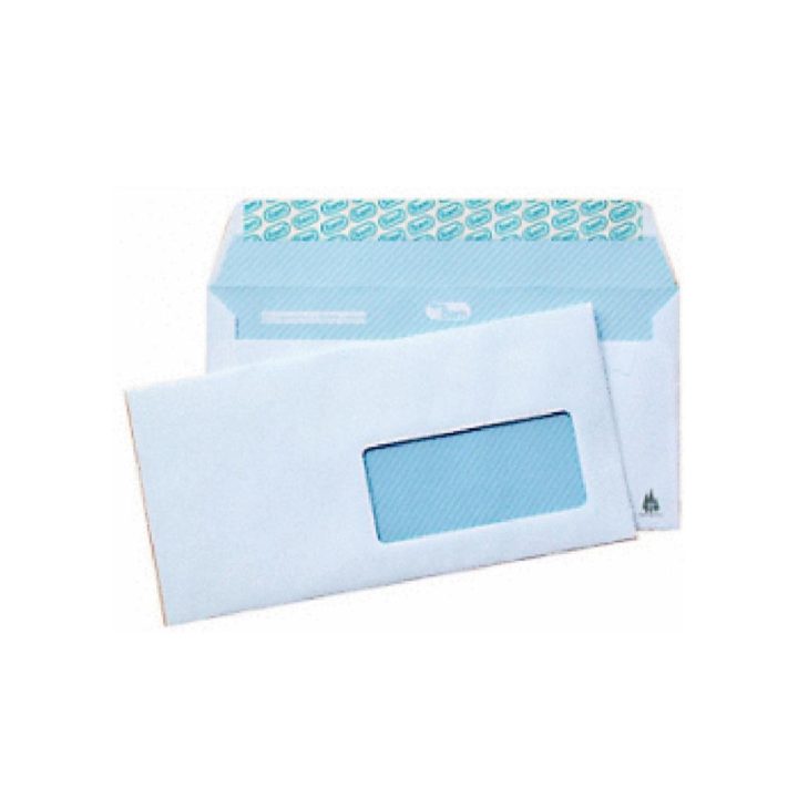 Box of 500 DL Envelopes (110x220) White Offset 90 gsm Right Window…