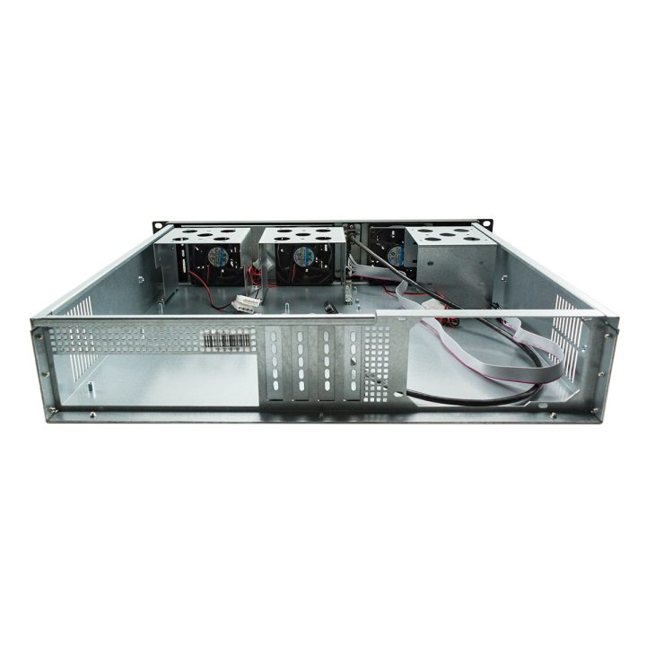 UNYKAch 2U 19″ UK 2129 Prateleira Preta, Prateada