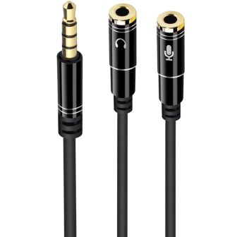 Ewent EC1641 Audio Cable 0.3 m 3.5mm 2 x 3.5mm Black