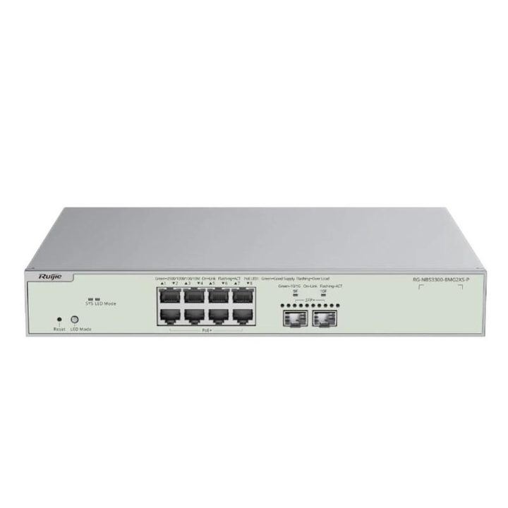 Ruijie Networks Reyee NBS3300-8MG2XS-P L2 8xmG PoE 2xSFP+ 240W…