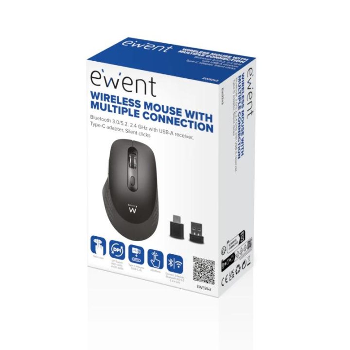 Ewent Wireless Optical Mouse with Multi-Device Connectivity, Silent…