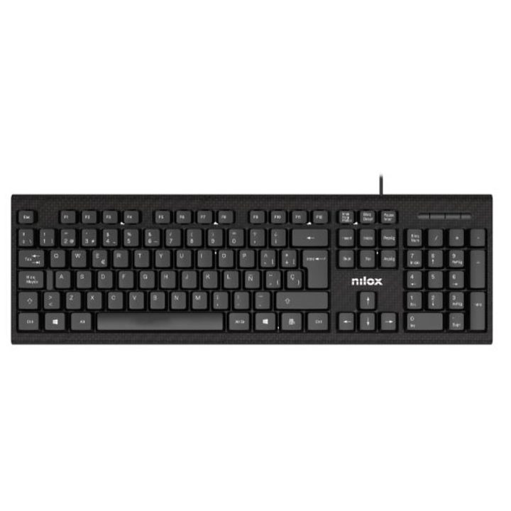 Nilox NXKME0011 Keyboard Mouse Included Office USB Spanish Black