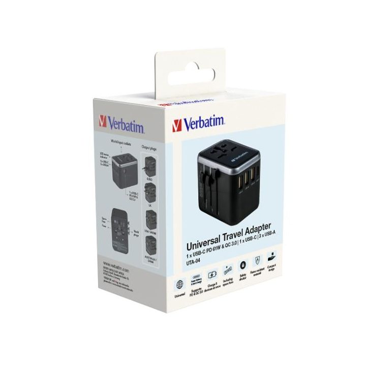 Cargador universal Verbatim uta-04 61W (49546)