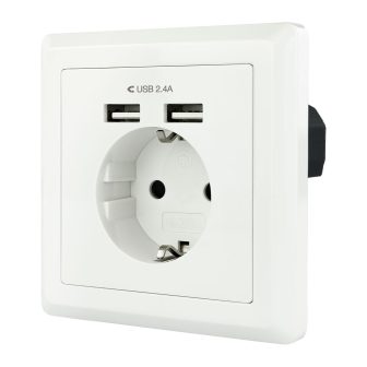 Nanocable Base de enchufe de pared tipo schuko con 2 tomas USB Max…