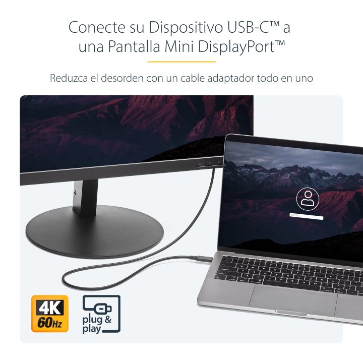 StarTech.com Cabo de 1m USB-C a Mini DisplayPort - 4K 60Hz - Preto -…