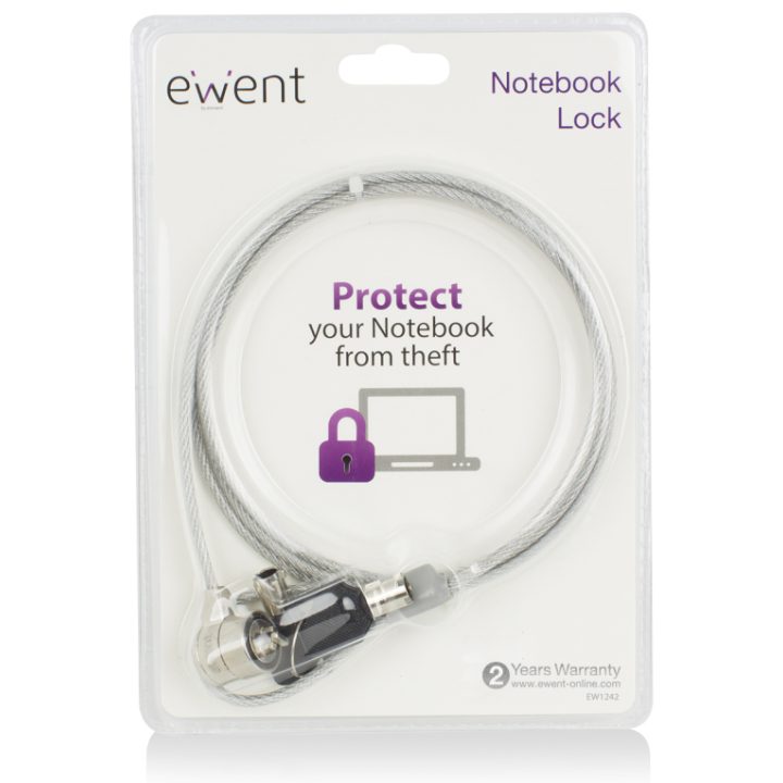 Ewent EW1242 Anti-Theft Cable Black, Stainless Steel 1.5 m