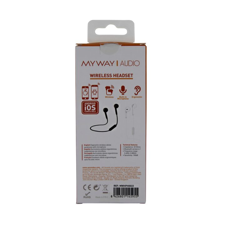 Auscultadores Myway MWHPH0022 sem fios preto