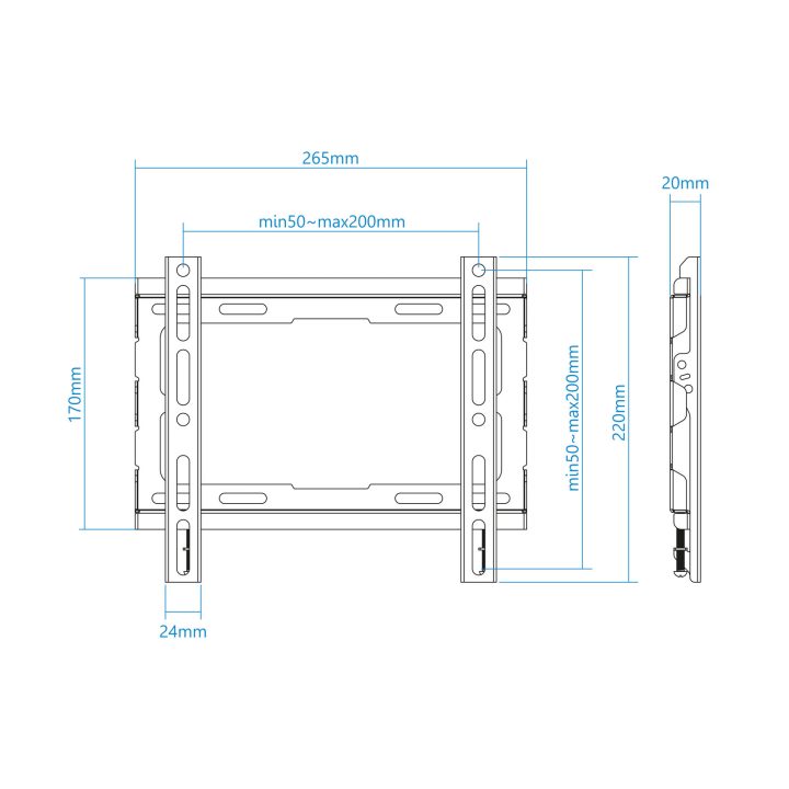 TooQ LP1043F-B suporte para TV 43" Preto