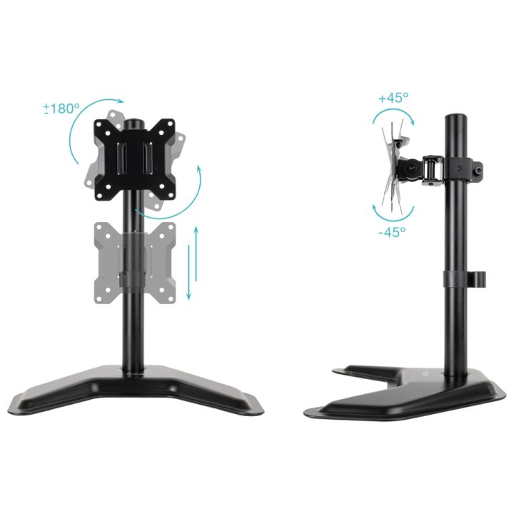 TooQ Suporte de Mesa para Ecrãs de 17”-32”, Preto