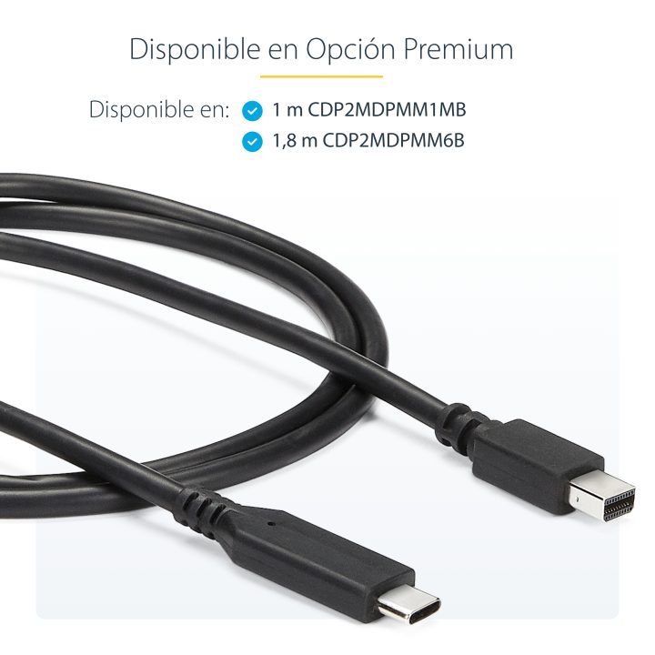 StarTech.com 1m USB-C to Mini DisplayPort Cable - 4K 60Hz - Black -…
